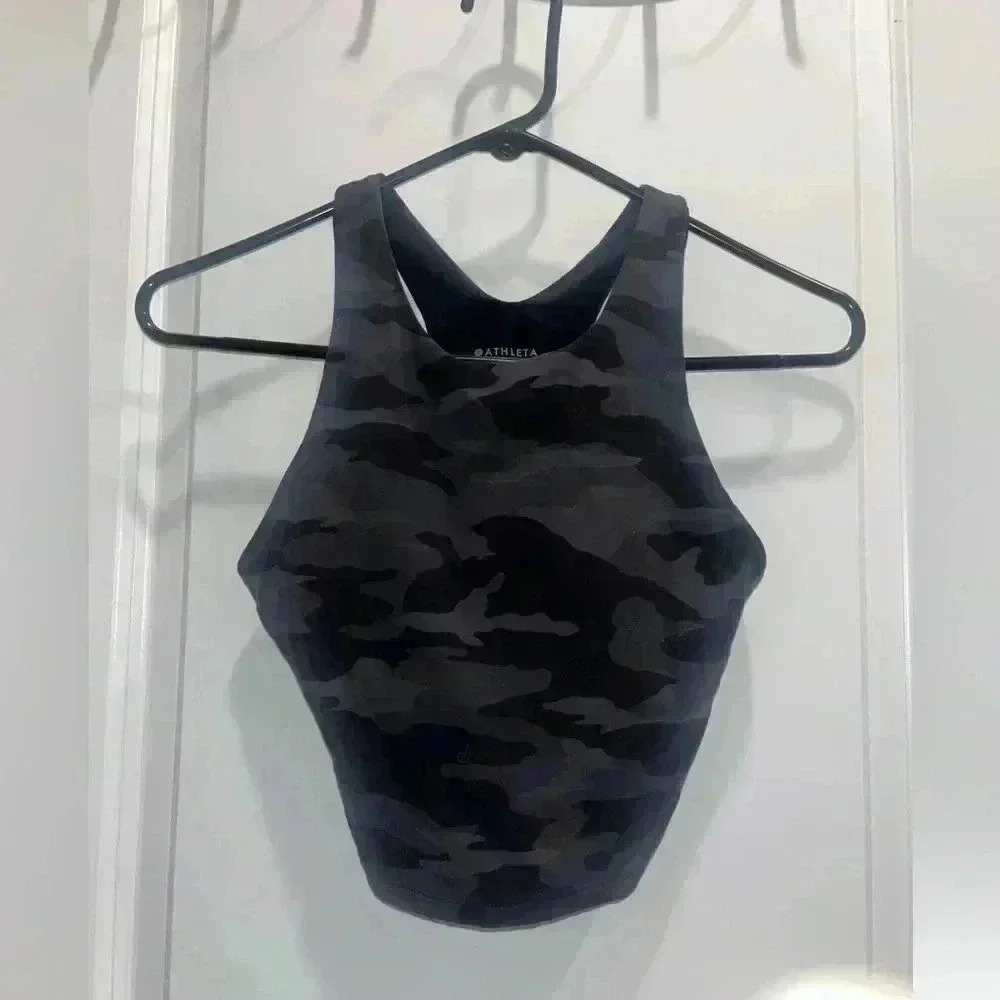 Athleta Conscious Crop camo Sports bra tank